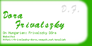 dora frivalszky business card